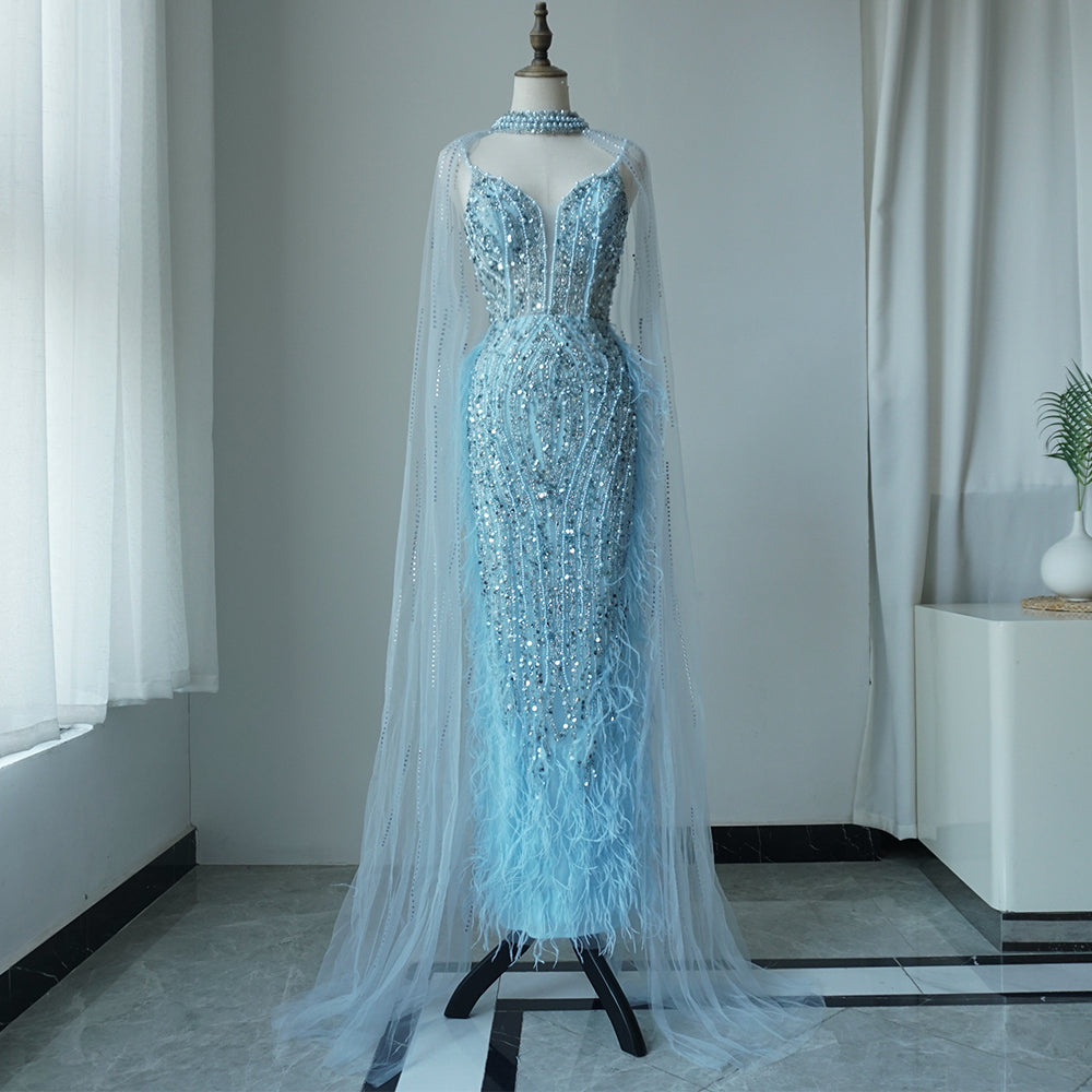 Alacati White Nude Mermaid Spaghetti Strap Beaded Feather Evening Dresses Prom Gowns 2025 For Woman Wedding Party Customized ED500522