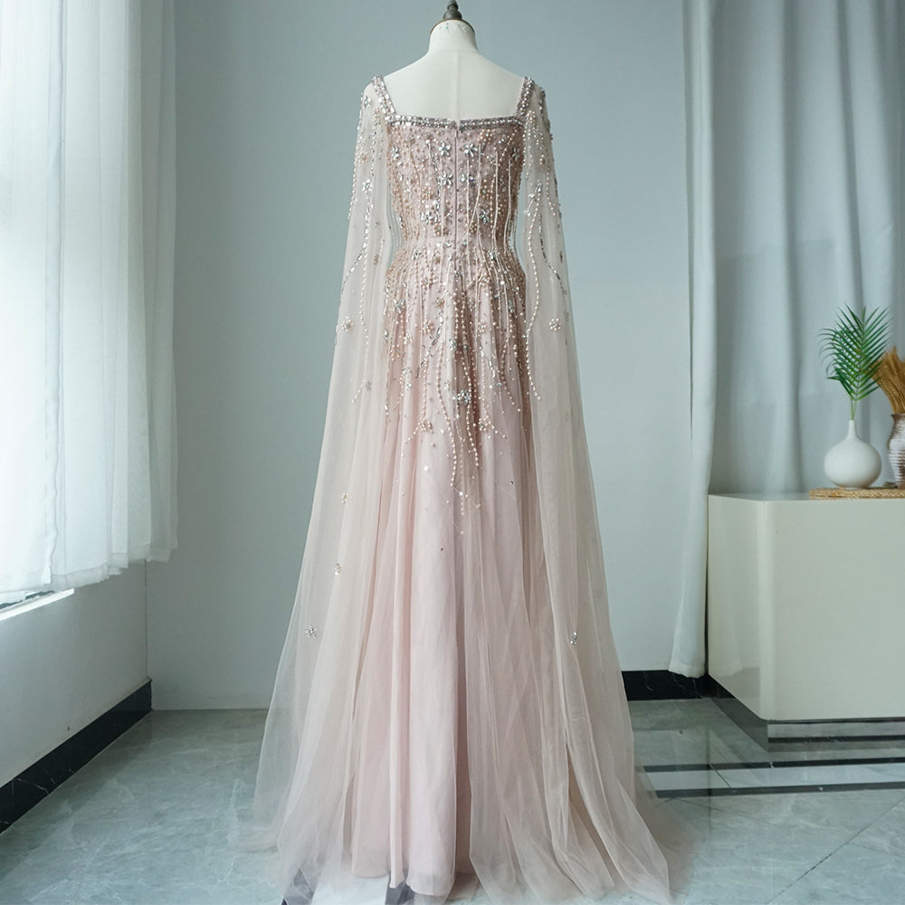 Champagne Dubai Evening Dresses Luxury Women Wedding Party Gown ED500619