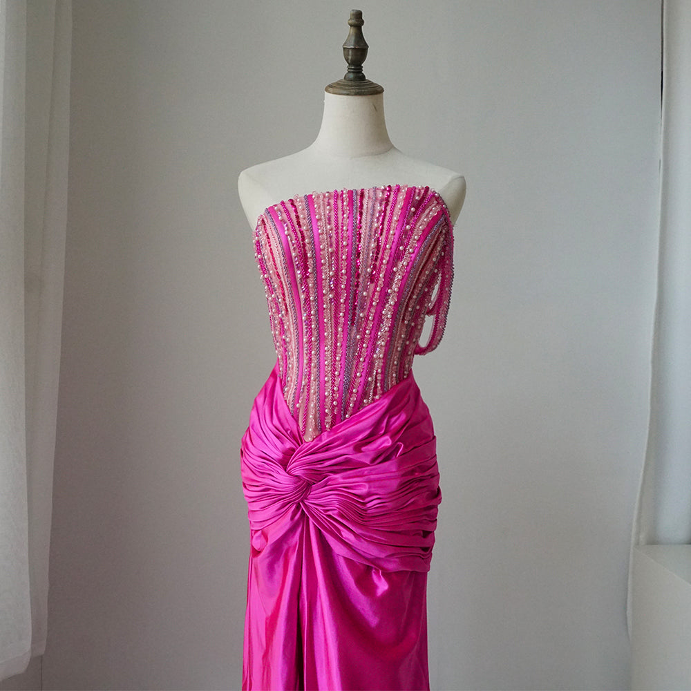Luxury Designer Fuchsia Evening Dresses Dubai Gown for Special Occasion Dresses