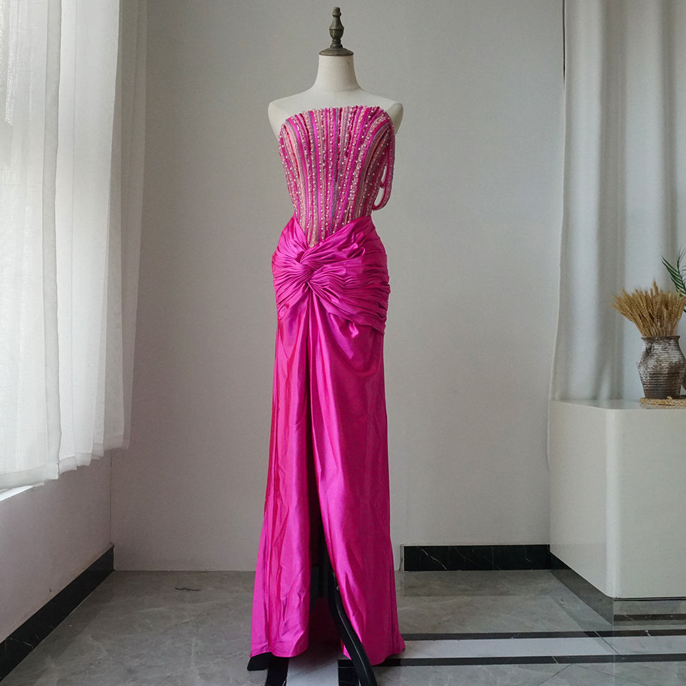 Luxury Designer Fuchsia Evening Dresses Dubai Gown for Special Occasion Dresses