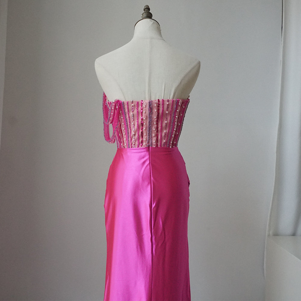 Luxury Designer Fuchsia Evening Dresses Dubai Gown for Special Occasion Dresses