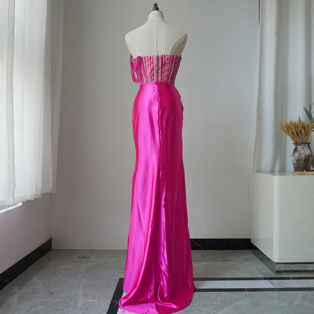 Luxury Designer Fuchsia Evening Dresses Dubai Gown for Special Occasion Dresses