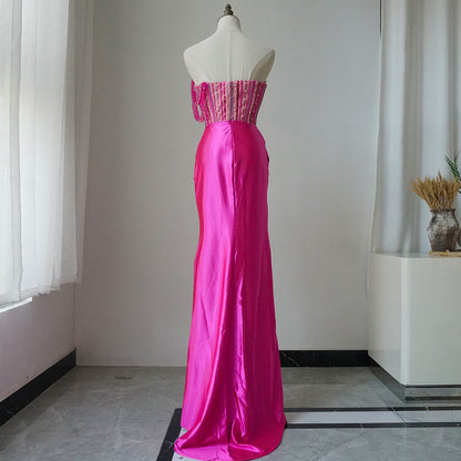 Luxury Designer Fuchsia Evening Dresses Dubai Gown for Special Occasion Dresses