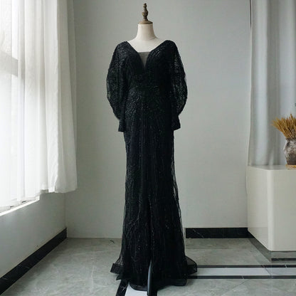 Luxury Arabic Tiffny Mermaid Beaded Evening Dresses Gowns ED500664