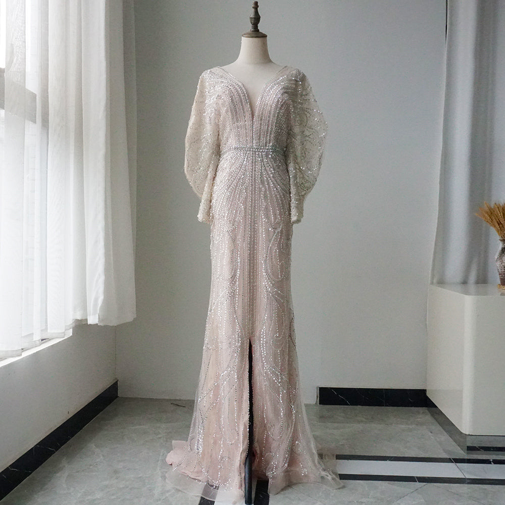 Luxury Arabic Tiffny Mermaid Beaded Evening Dresses Gowns ED500664