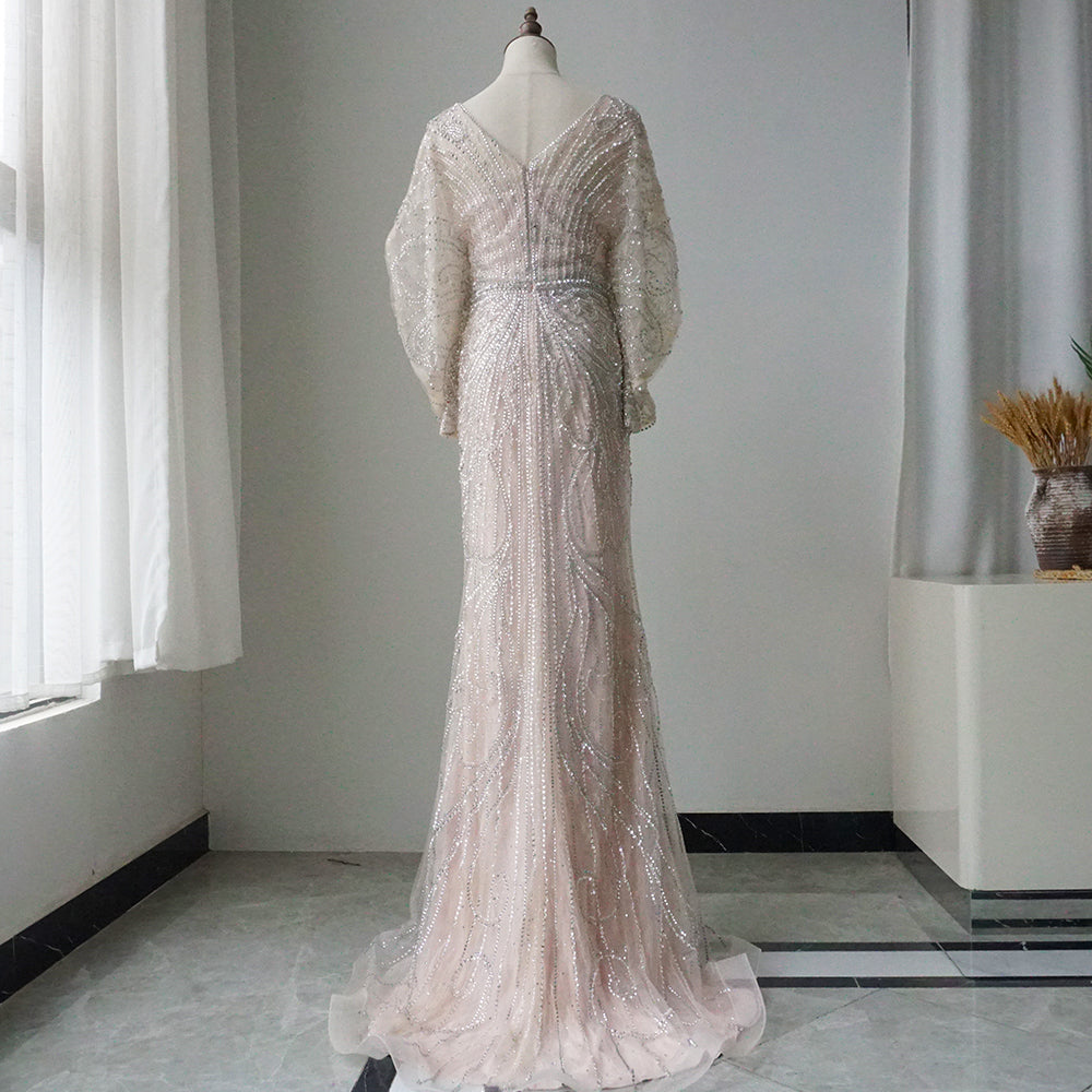 Luxury Arabic Tiffny Mermaid Beaded Evening Dresses Gowns ED500664