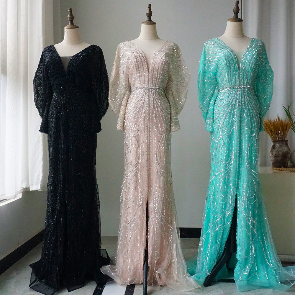Luxury Arabic Tiffny Mermaid Beaded Evening Dresses Gowns ED500664