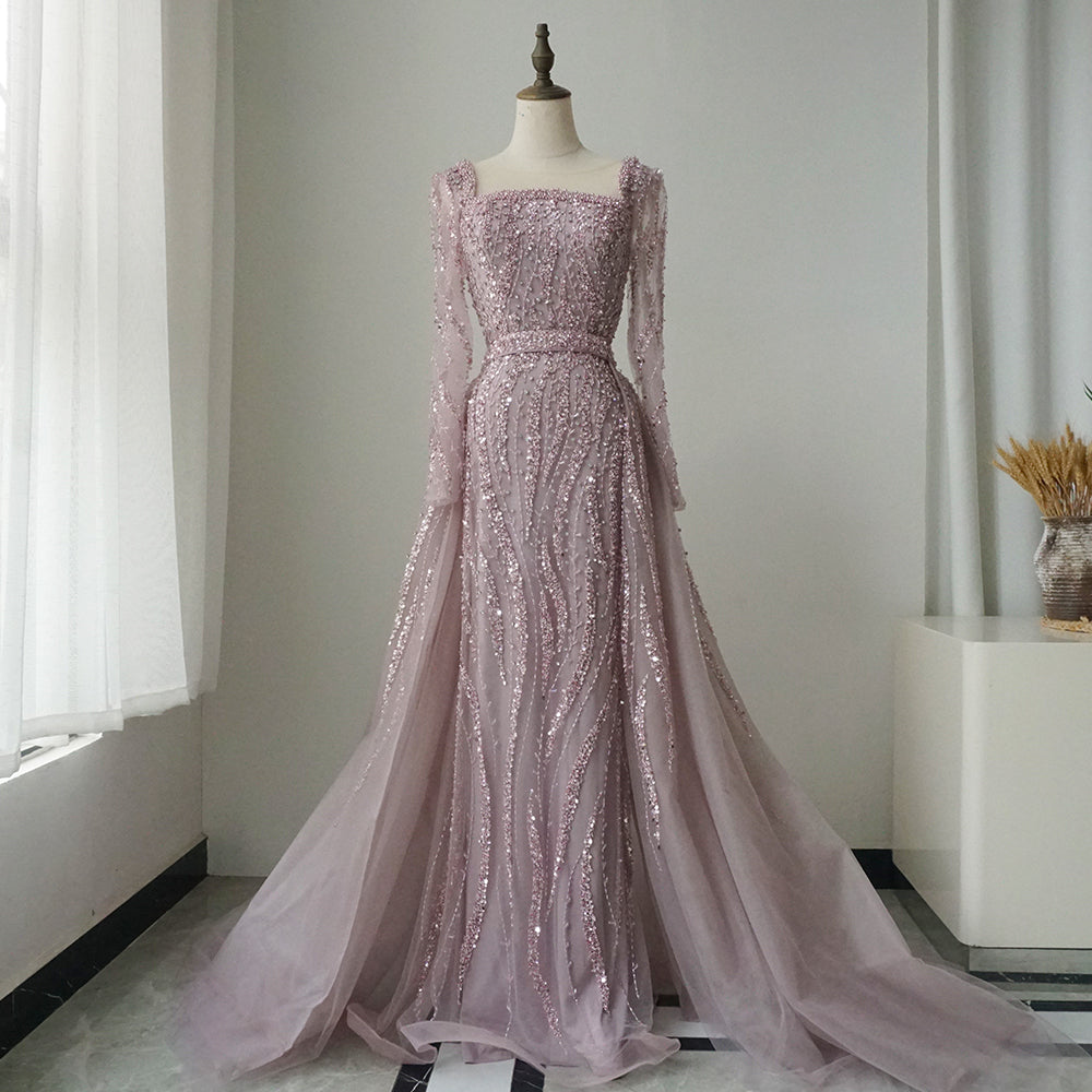 Arabic Green With Alacati Overskirt Mermaid Beaded Evening Dresses Luxury Gowns 2025 for Formal Occasion 2025